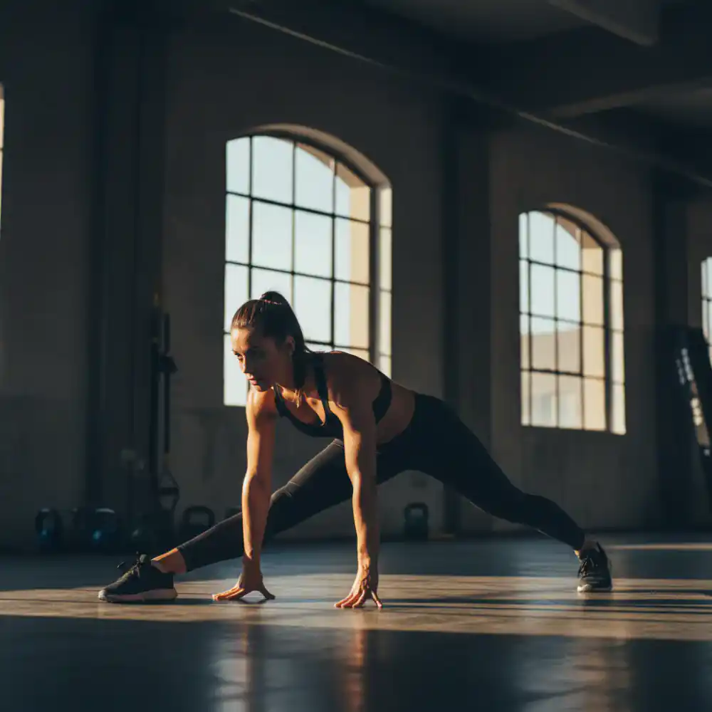Person engaged in active stretching